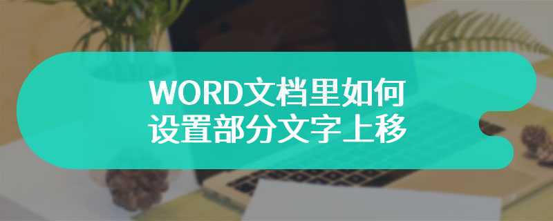 WORD文档里如何设置部分文字上移