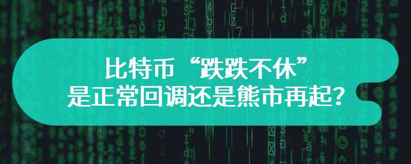 比特币“跌跌不休”，是正常回调还是熊市再起？