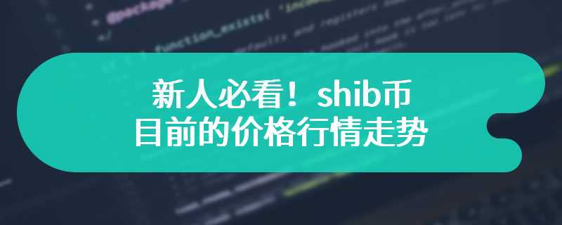 新人必看！shib币目前的价格行情走势