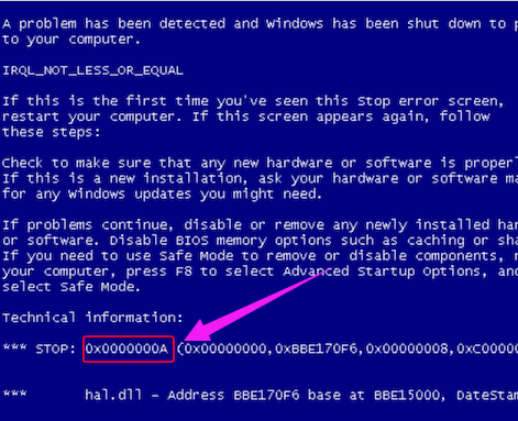 电脑蓝屏怎么解决代码0x000000a